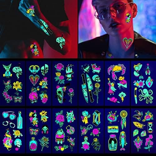 uv reactive ivy tattoo