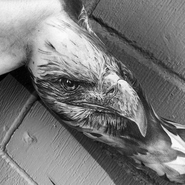 men's inner eagle tattoo