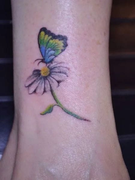butterfly daisy tattoo