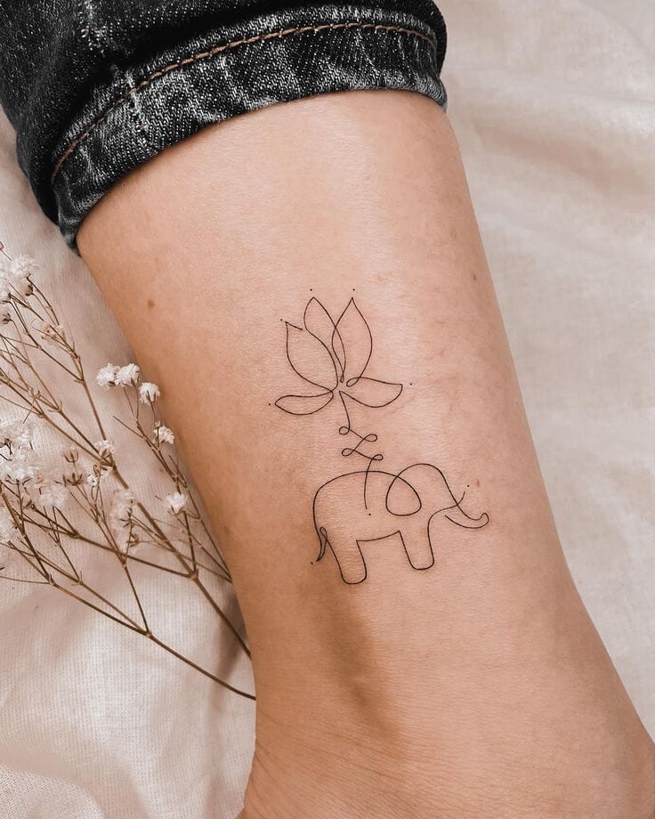 outline elephant tattoo