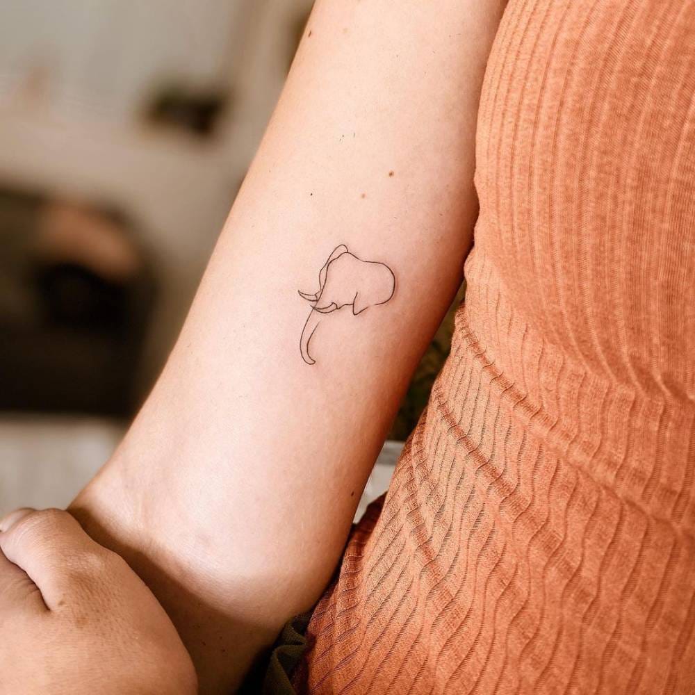 minimalist elephant tattoo