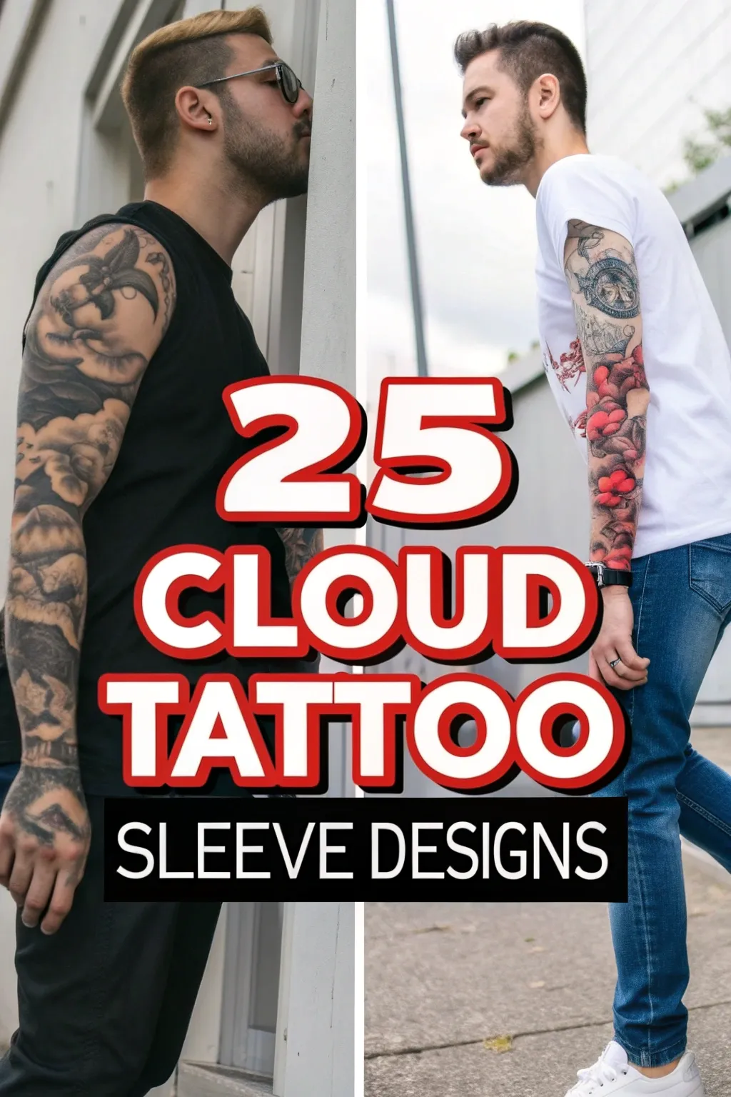 25 cloud tattoo sleeve designs