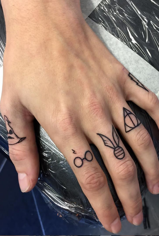 harry potter finger tattoo