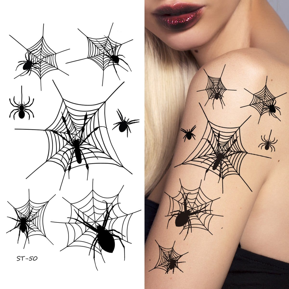 spider and web tattoo
