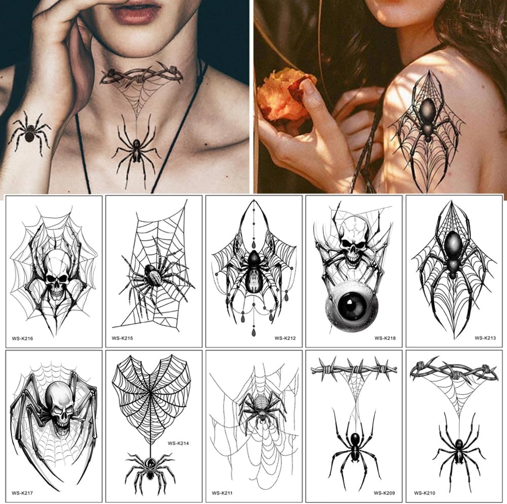 3d spider web tattoo