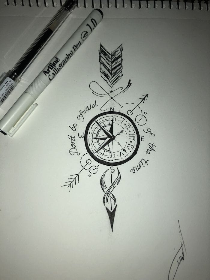 meaningful compass tattoo