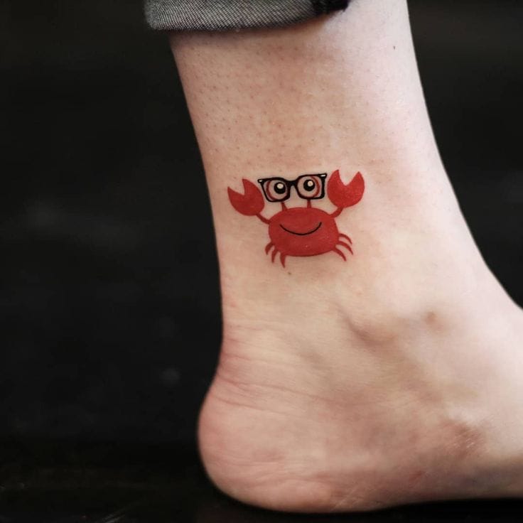 cartoon crab tattoo