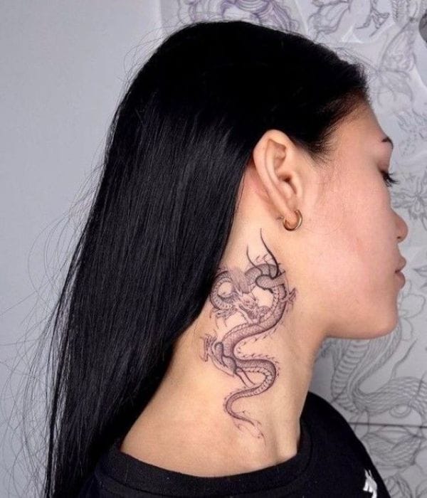 dragon neck tattoo
