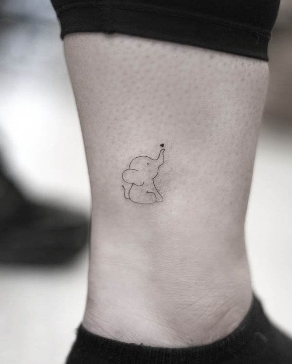 ankle elephant tattoo