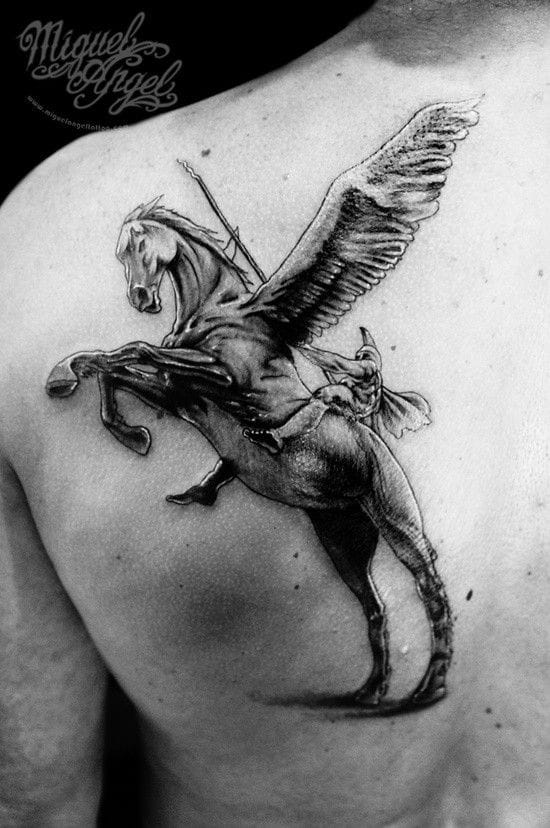 pegasus with rider tattoo