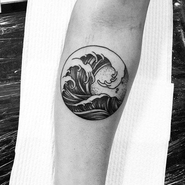men's inner wave tattoo