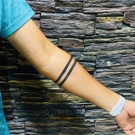 double line armband tattoo
