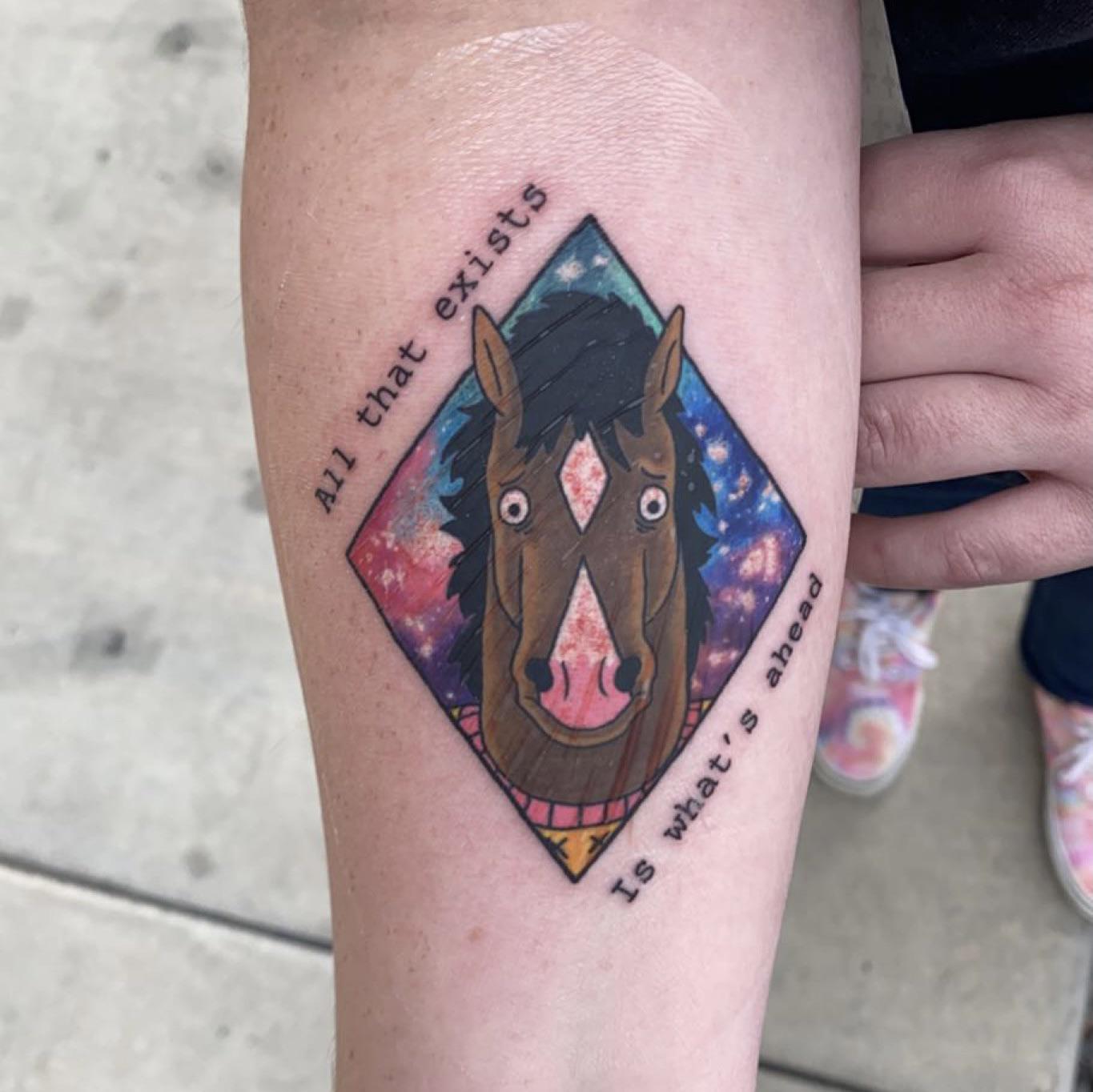 watercolor bojack tattoo