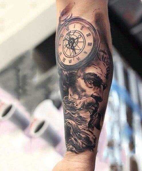 greco-roman zeus forearm tattoo