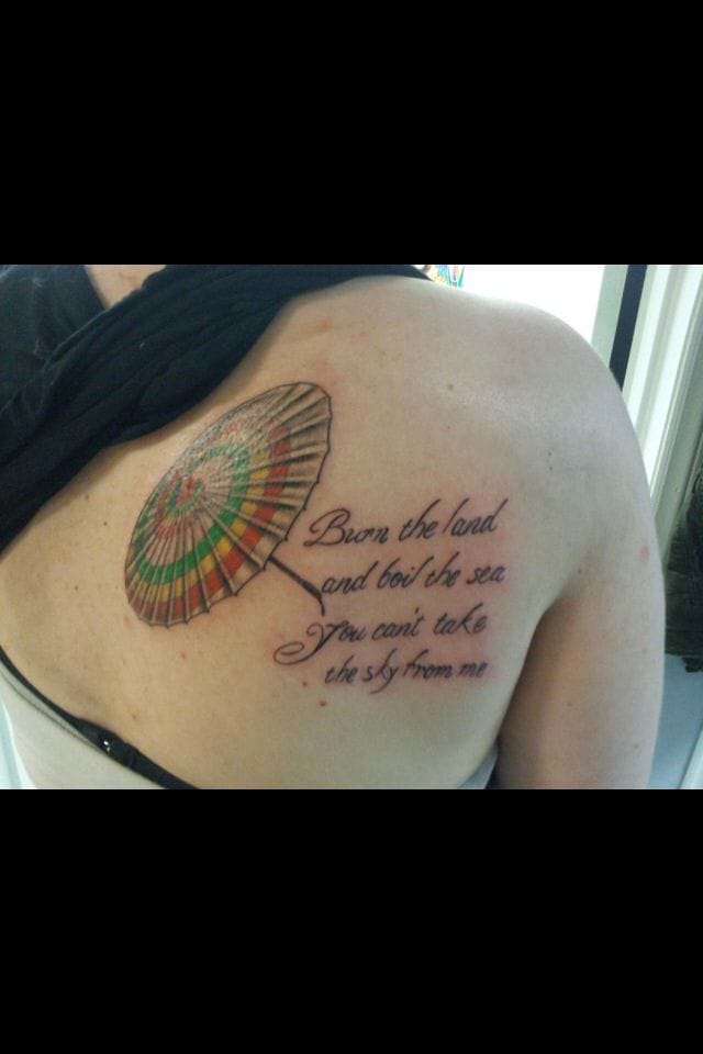 a beautiful firefly tattoo with a light quote