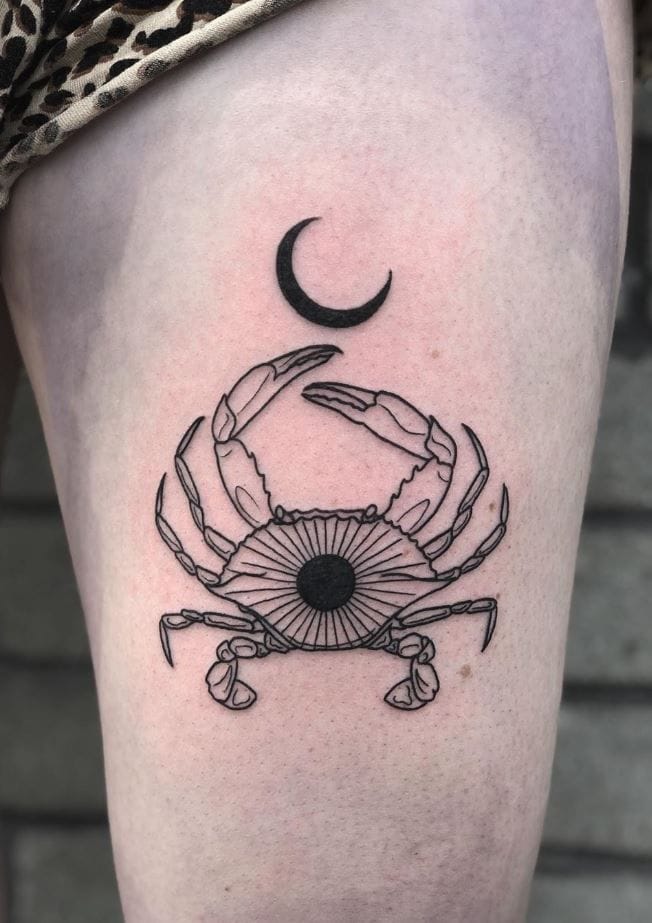 crescent moon crab tattoo