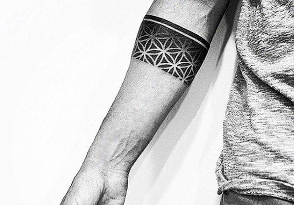 geometric armband tattoo