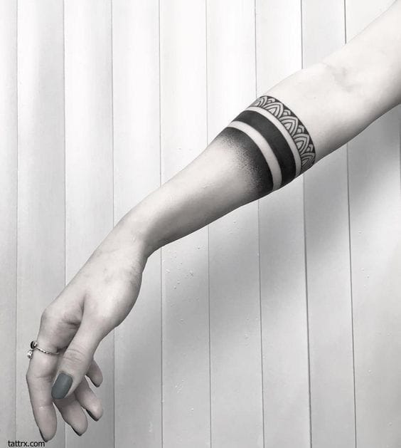 blackwork armband tattoo