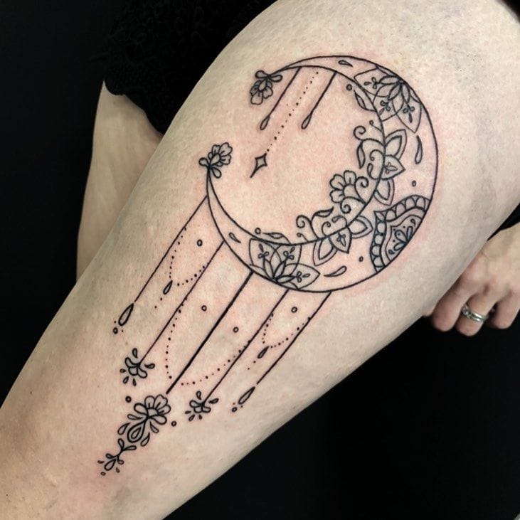 dreamcatcher moon tattoo
