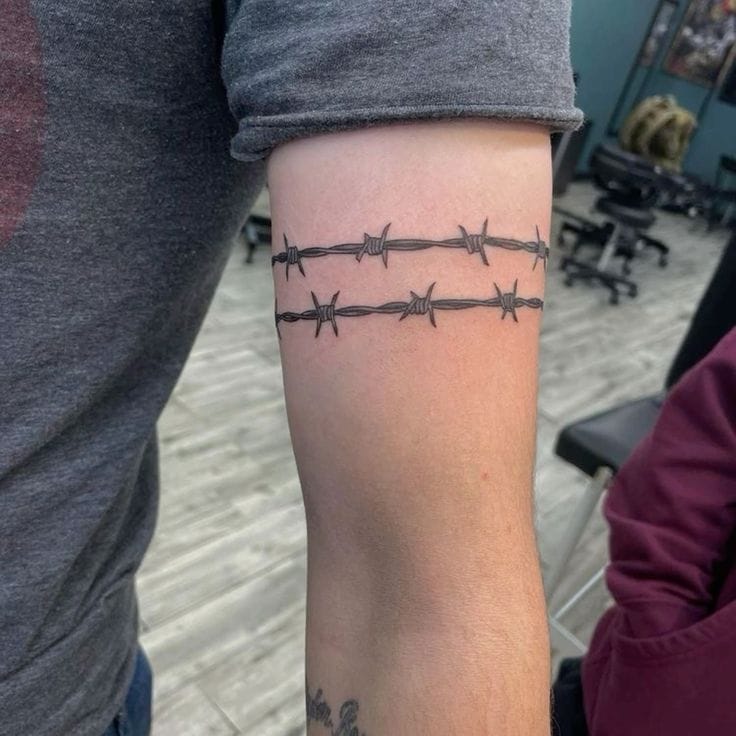 barbed wire armband tattoo