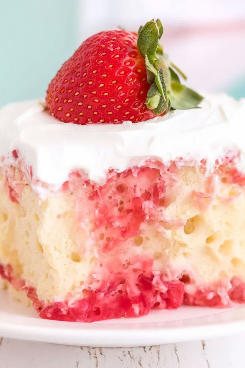 Strawberry Jello Poke Cake