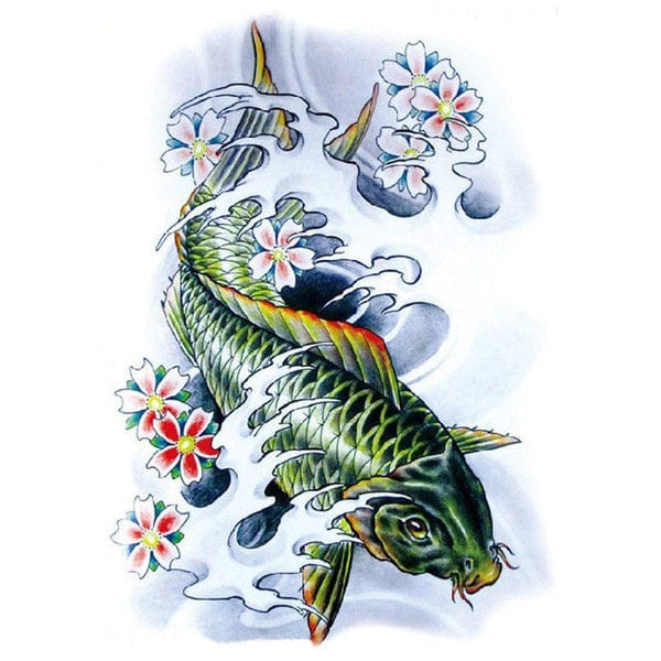 blue koi fish tattoo