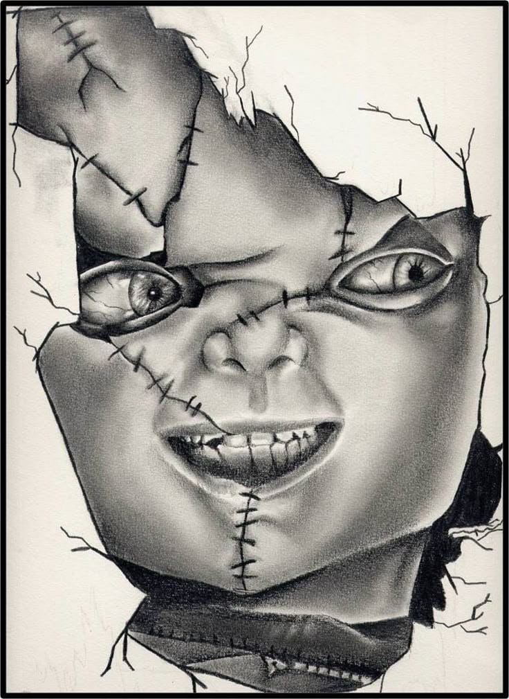 sketch chucky tattoo