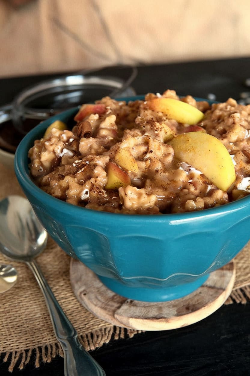 Slow Cooker Apple Cinnamon Oatmeal