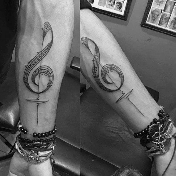 men's inner music tattoo