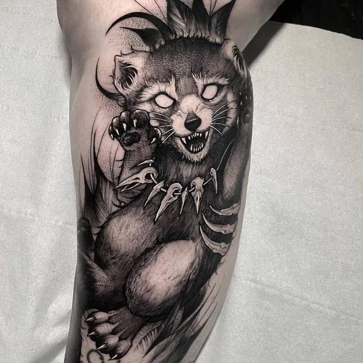 gothic raccoon tattoo