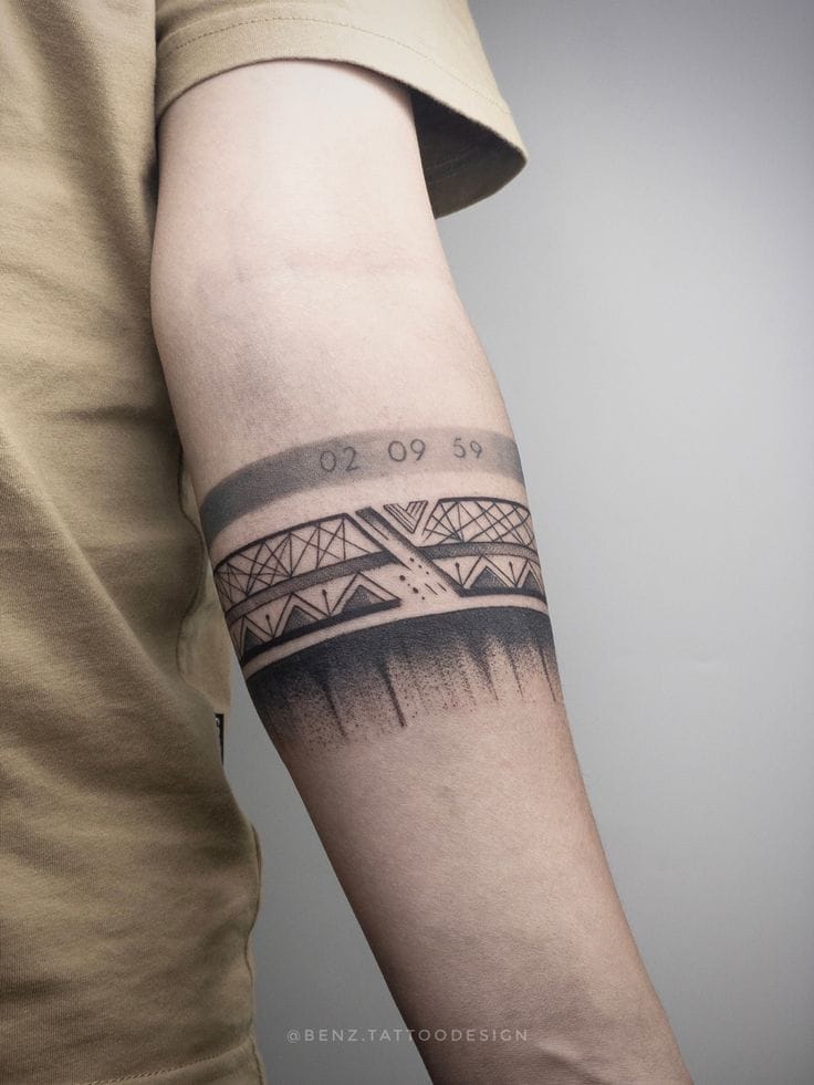 abstract armband tattoo