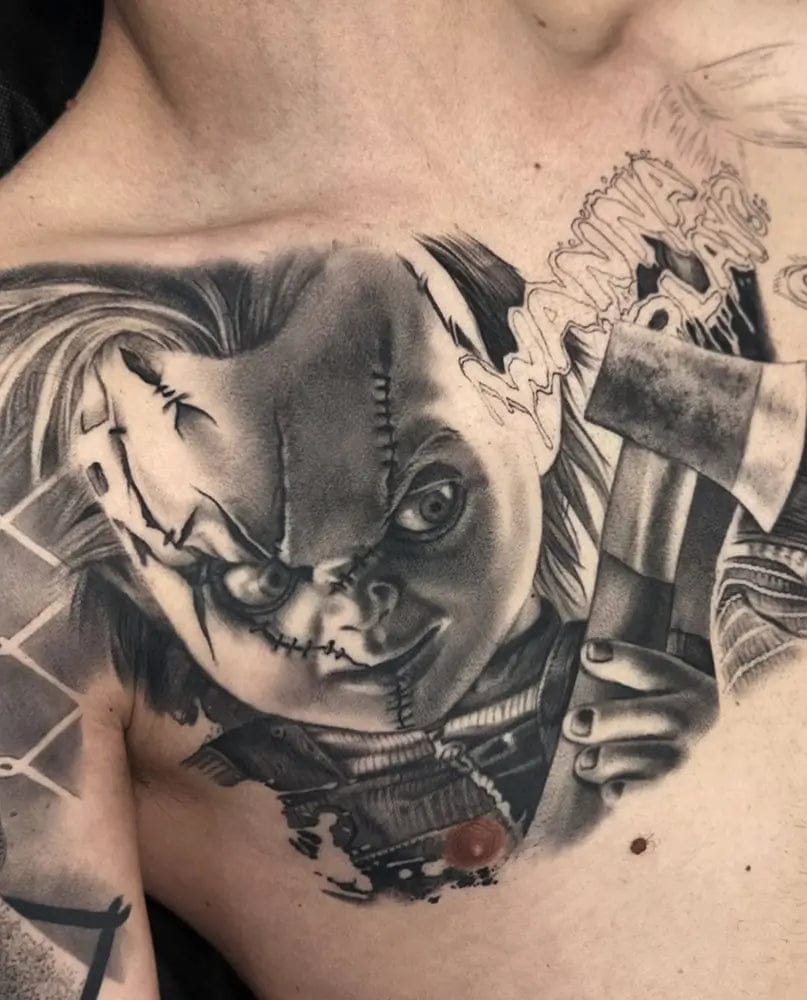 gothic chucky tattoo