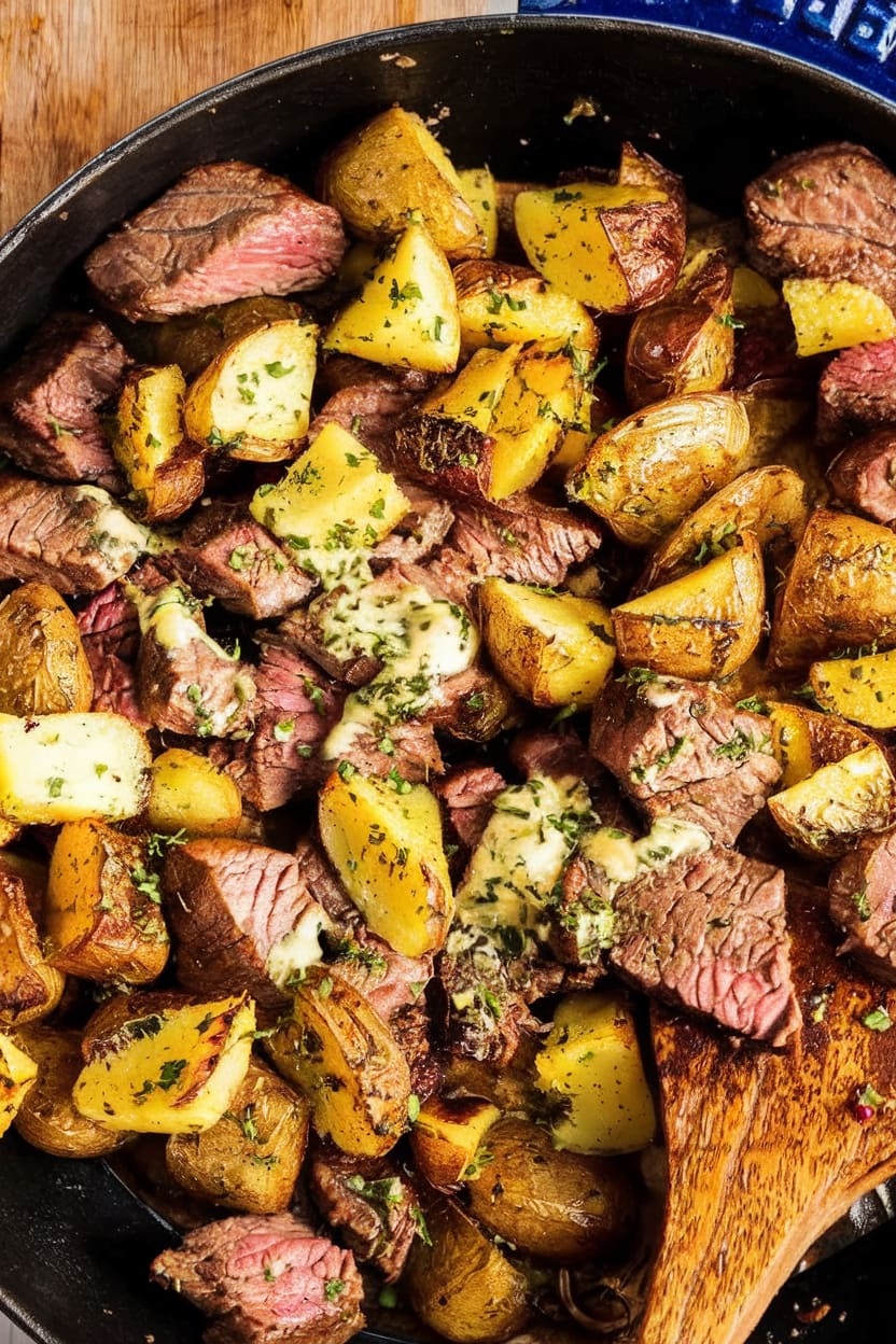 Garlic Butter Steak and Potatoes