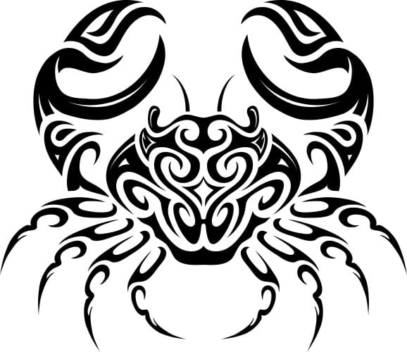 tribal crab tattoo