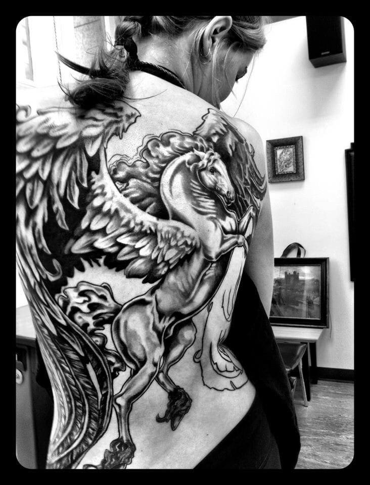 back pegasus tattoo
