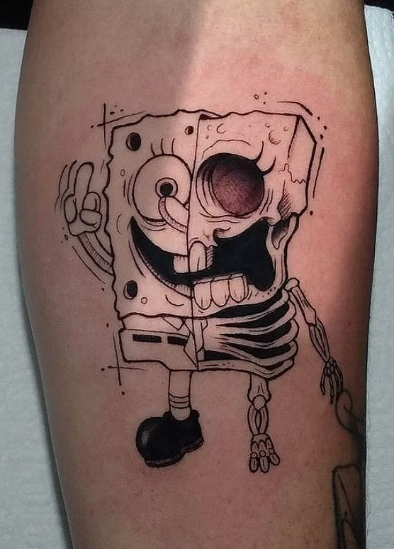 gothic spongebob tattoo