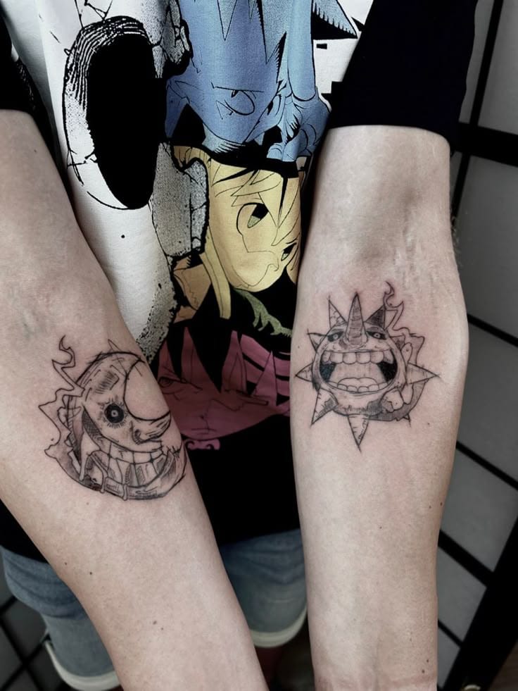 cartoon style soul eater tattoo