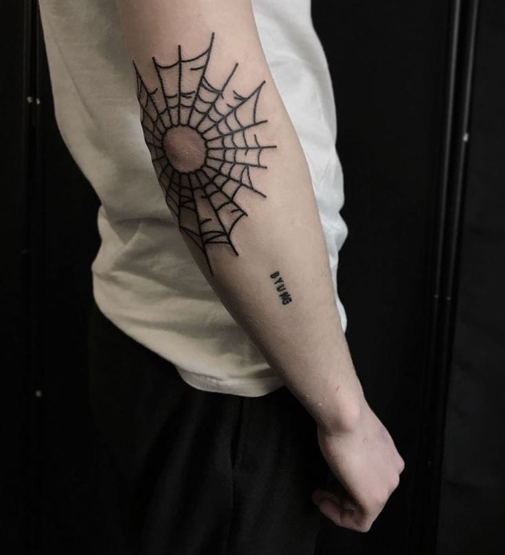geometric web tattoo