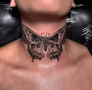 butterfly neck tattoo