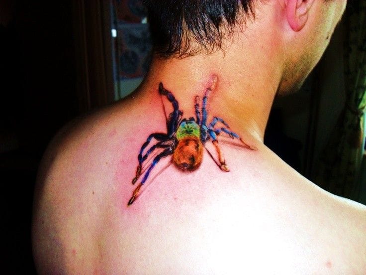 watercolor spider tattoo