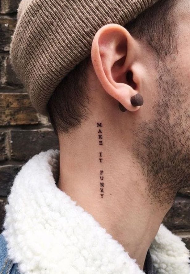 minimalist neck tattoo