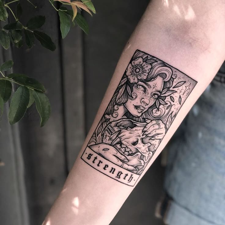 strength tarot tattoo