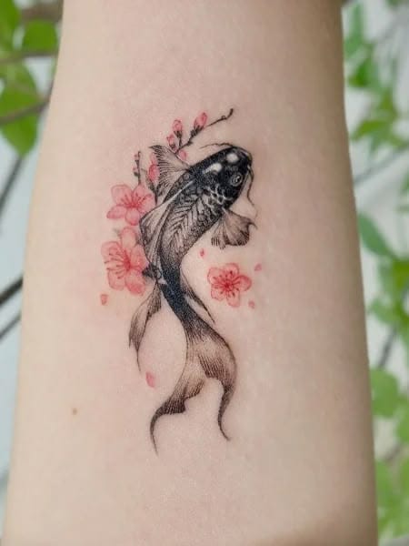 side koi fish tattoo
