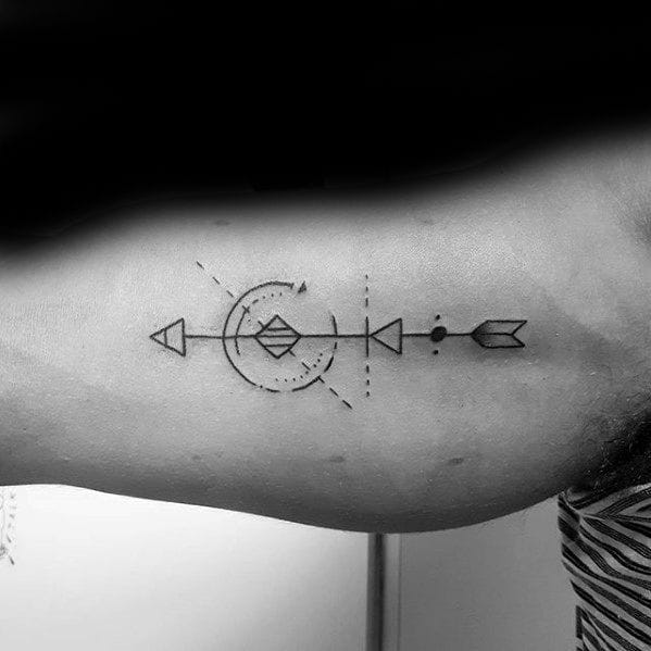 men's inner arrow tattoo