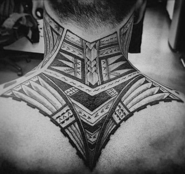 tribal neck tattoo