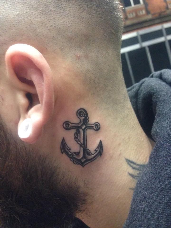 anchor neck tattoo