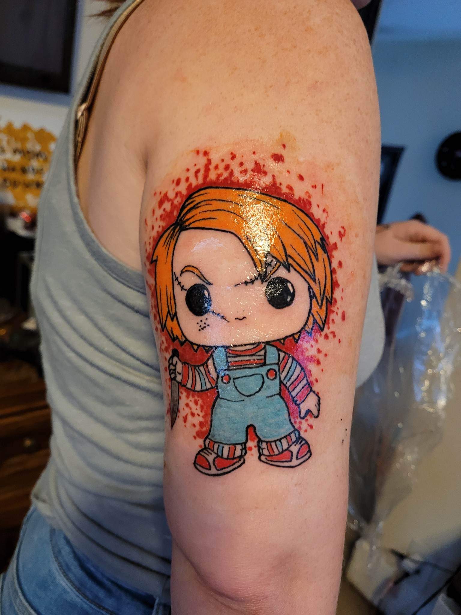 pop art chucky tattoo