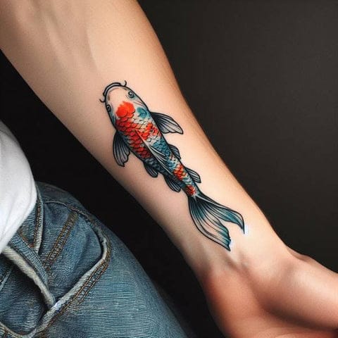 forearm koi fish tattoo