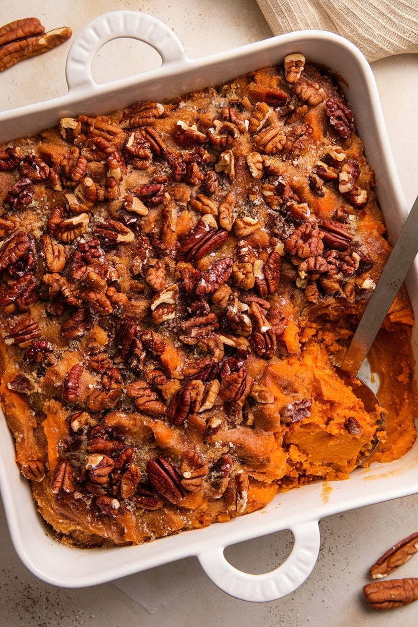 Sweet Potato Casserole with Pecan Streusel