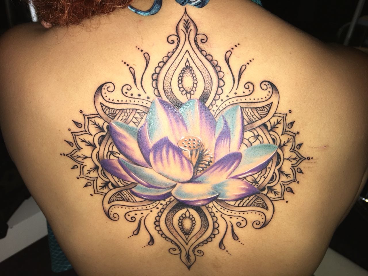 detailed lotus mandala tattoo